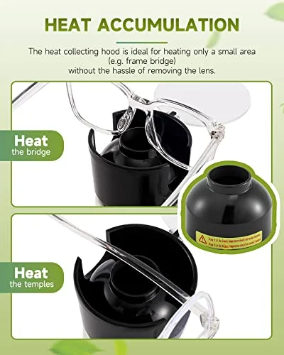 Spolehli Optical Eyeglasses Frame Warmer Eyeglass Frame Heater 122~212℉(50~100℃) Optical Hot Air Frame Heating Adjuster Adjustable Temperature 110v US Plug TR90 4